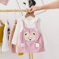Modern Designer Girls Dress Set Cartoon Bear Pocket Corduroy Dress Shirt Spring Autumn Spring Tutu Dress For Girls
