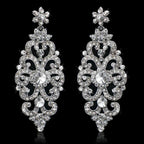 TREAZY Fashion Crystal Wedding Drop Earrings for Women Silver Color Bridal Dangle Earrings Brides Gifts Birthday Party Jewelry