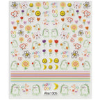 42Model Sticker Nail Decal 3D Adhesive Patch,Smile/Animal/Flower Nail Art Decorations Manicure Sticker Easter Day Design Decal- Lootquake LLC