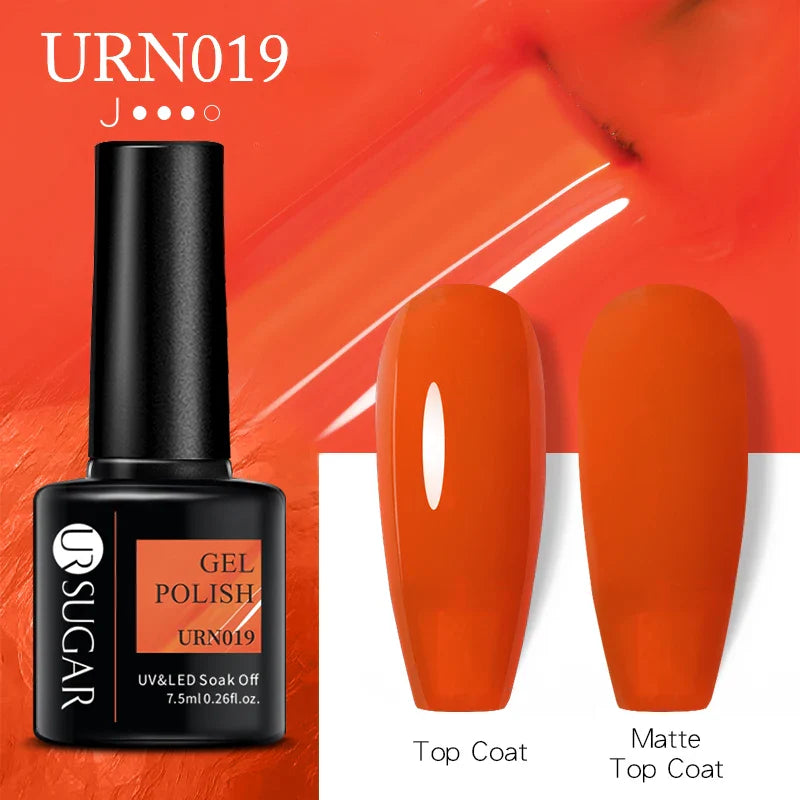UR SUGAR 7.5ml Nude Glitter Color Gel Nail Polish Winter Warm Color Series Semi-permanent Varnish Professionals Manicure