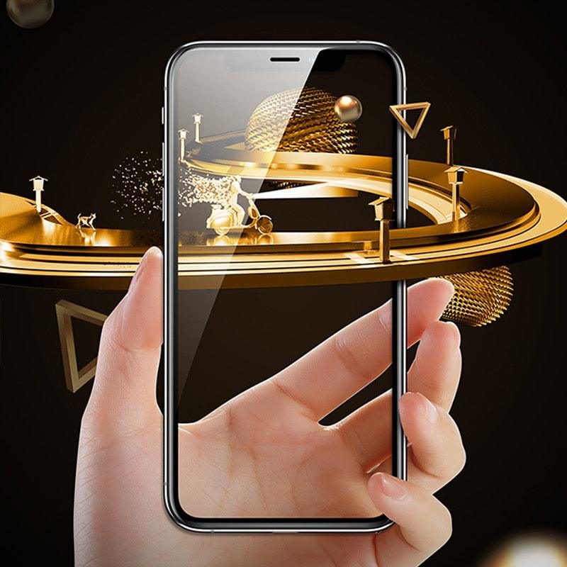 100D Curved Edge For iPhone 7 8 6 6S Plus 11 12 Pro Max Mini Screen Protector iPhone X XR XS Max Glass Full Cover Glass HD 9H Tempered Glass Screen Protector for iPhone Stevvex