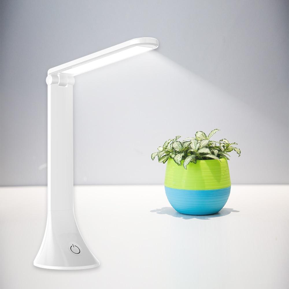 STEVVEX LED Touch Table Lamp Foldable USB Powered Dimming Desk Lamp LED With Eye Protection Reading Light Student Working Desk Light Lamp (White) - SJB-DIAMOND ELITES