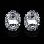TREAZY Fashion Crystal Wedding Drop Earrings for Women Silver Color Bridal Dangle Earrings Brides Gifts Birthday Party Jewelry