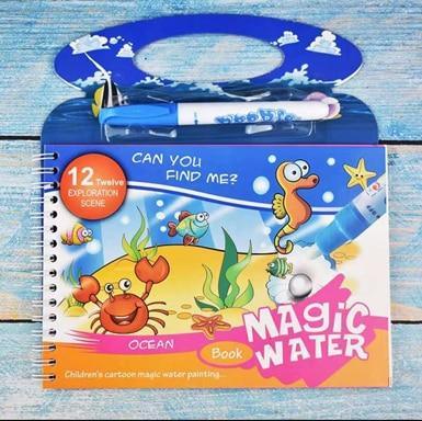 Montessori Coloring Book Doodle & Reusable Magic Pen Painting Drawing Board For Kids Baby Educational Birthday Toy - SJB-DIAMOND ELITES