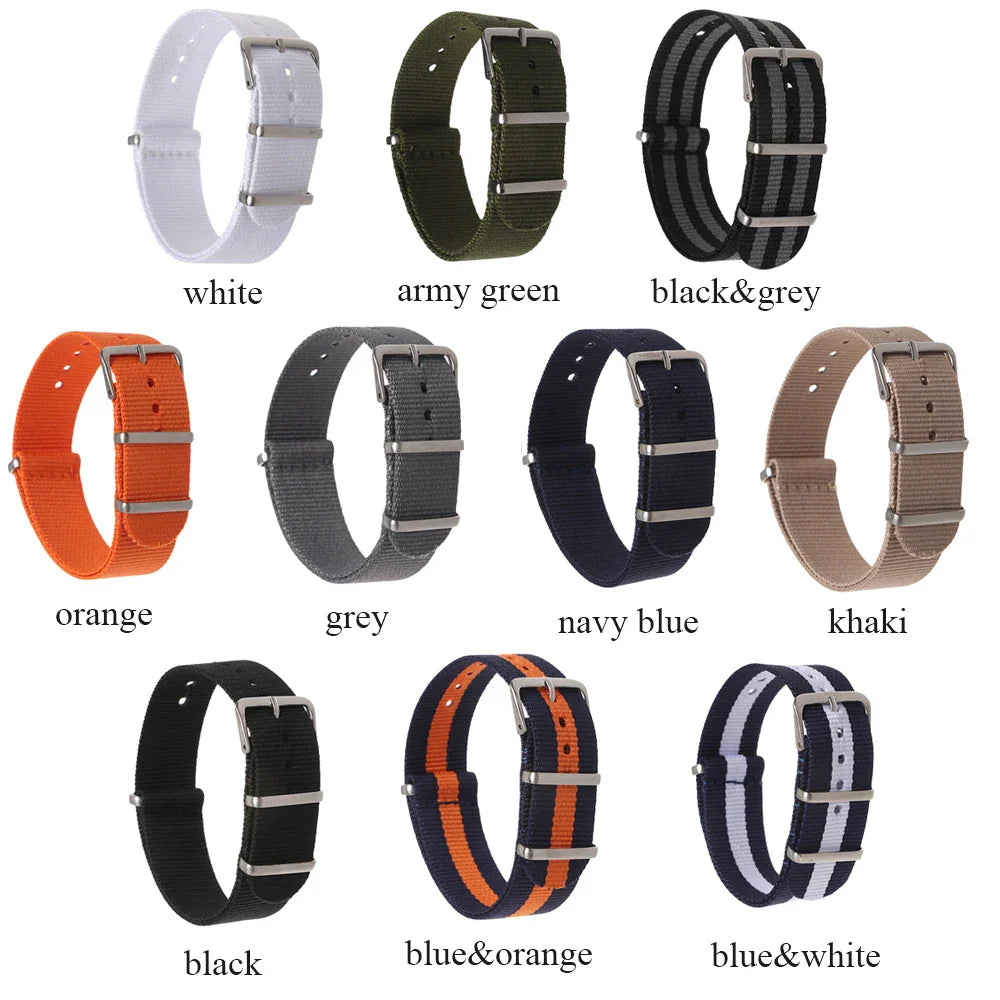 Polar Nylon Watch Band - Weaving Sport Loop, Adjustable, Heavy Duty Strap