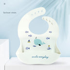 Cute Cartoon Print Baby Bibs Waterproof Soft Silicone Baby Feeding Stuff Dinosaur Pattern Bib For Kids