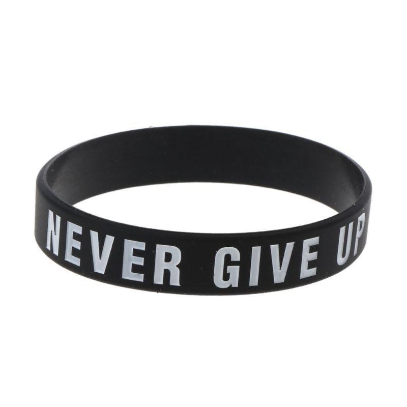 Silicone Rubber Band Elastic Inspirational Motivation Bracelets Never Give Up Perfect Gift For Men And Women Cool Fashion Style - SJB-DIAMOND ELITES
