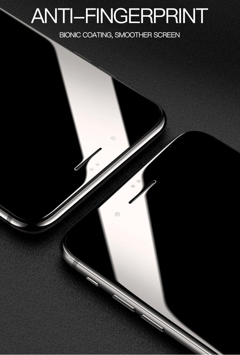 Curved Edge Tempered Glass For iPhone 12 11 Pro Xr X Xs Max Screen Protector For iPhone 6 6s 7 8 Plus SE 2020 Protective Film  Real Premium Tempered Glass Film Screen Protector for Iphone Stevvex