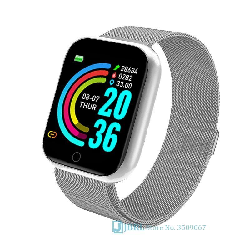 Luxury NEW Fashion Style Stainless Steel Smart Watch For Women and Men Electronics Sport Wrist Watch For Android IOS Square Smartwatch Smart - SJB-DIAMOND ELITES