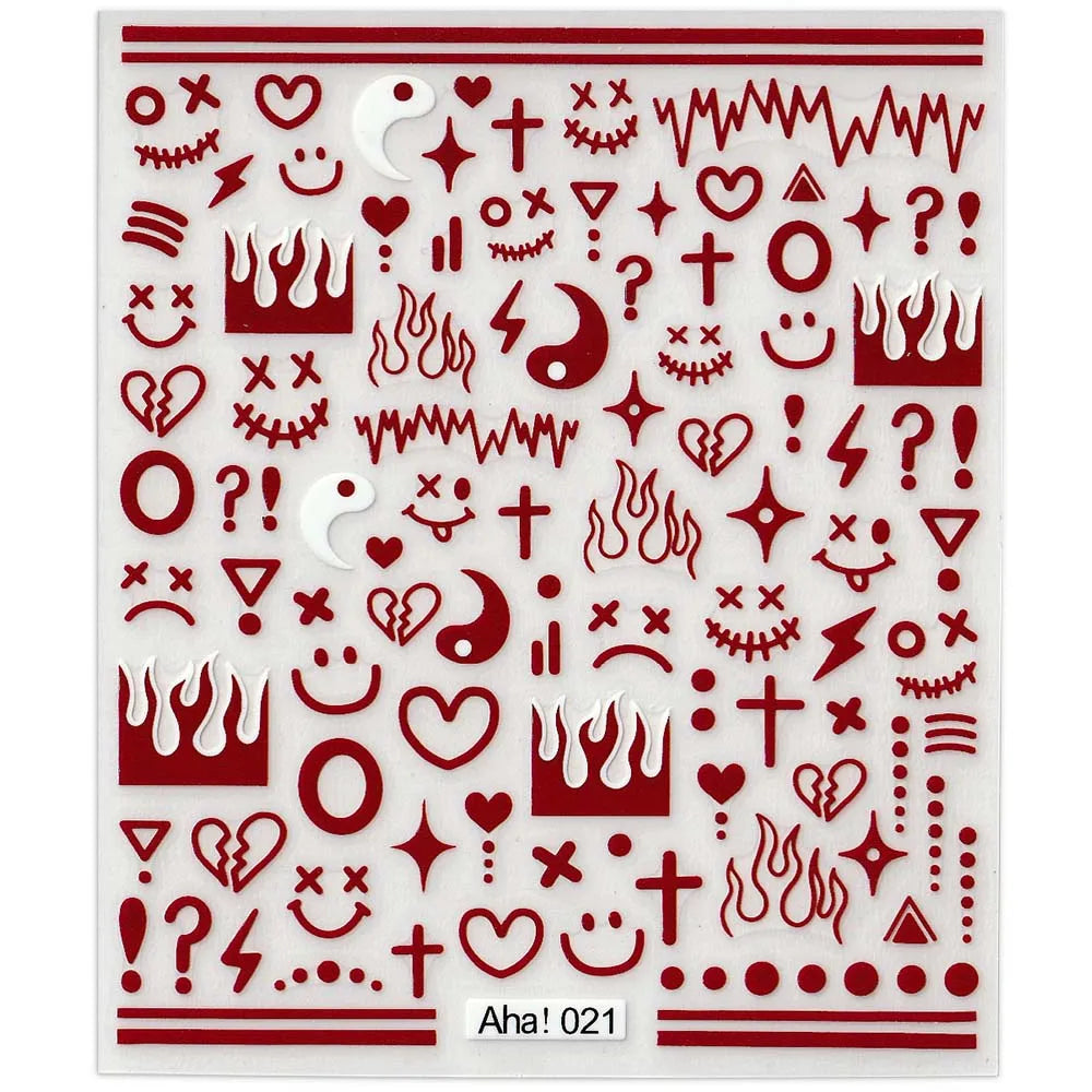 42Model Sticker Nail Decal 3D Adhesive Patch,Smile/Animal/Flower Nail Art Decorations Manicure Sticker Easter Day Design Decal- Lootquake LLC