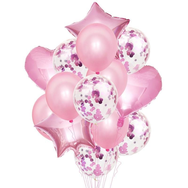 14Pcs Multi Confetti Balloons For Happy Birthday Party Balloons In Several Luxury Variant Helium Ballons For Celebrations for Boy Girls and  Babies party - SJB-DIAMOND ELITES