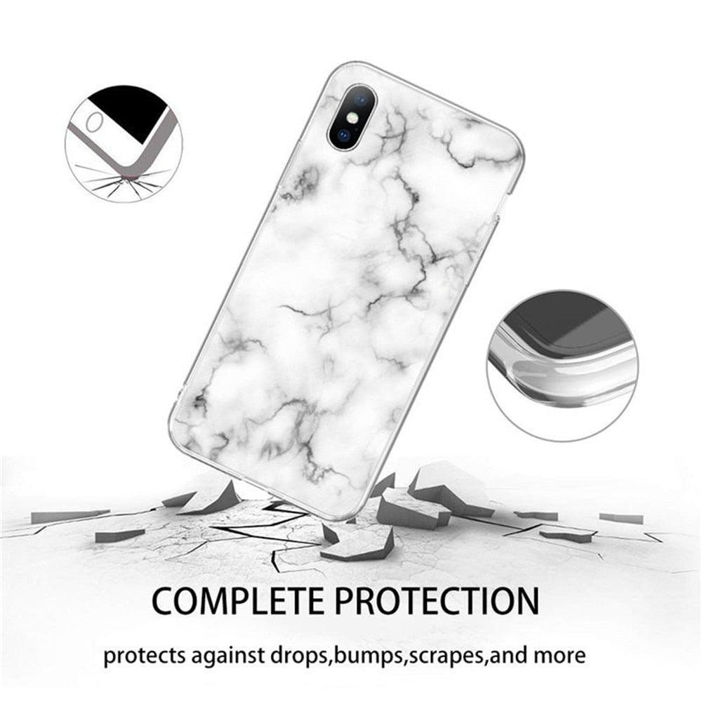 Stylish Marble Stone Texture Phone Case For Iphone 12 Pro 13 Pro Max Unique Solid Color Marble Soft Cover Silicone Mobile Phone Case Stevvex