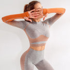Women's Seamless Yoga Set Long Sleeve - SJB-DIAMOND ELITES