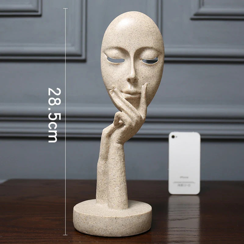 3D Face Mask Abstract Sculpture, Home Decoration Statue, Table Decorations Accessories, Art Figurine, Living Room Decor Lootquake LLC