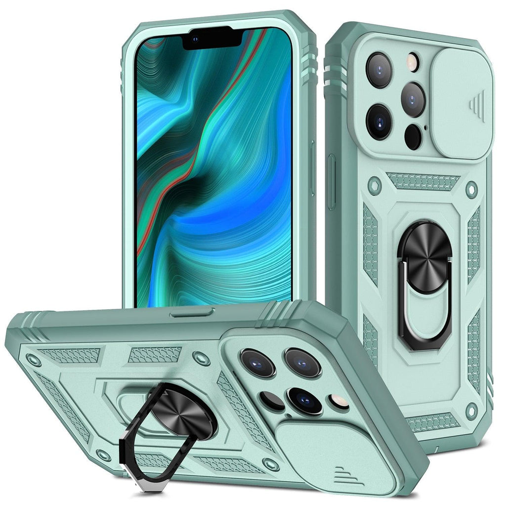 Multifunctional Heavy Duty Front and Back Full Body Shockproof Bumper Protection Cover Case For iPhone 13 12 11 Pro Max X Max 8 Plus Case Heavy Duty with Camera Rotate Kickstand Sturdy Shockproof Cover Stevvex