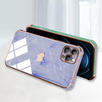 Luxury Shockproof Soft Case For iPhone 13 12 11 Pro Max XS XR X R 8 7 Plus iPhone12 12Pro iPhone11 Marble Texture Covers  Luxury Love Phone Case Cute Side Small Heart Pattern Soft Shockproof Full Lens Case for iPhone Stevvex