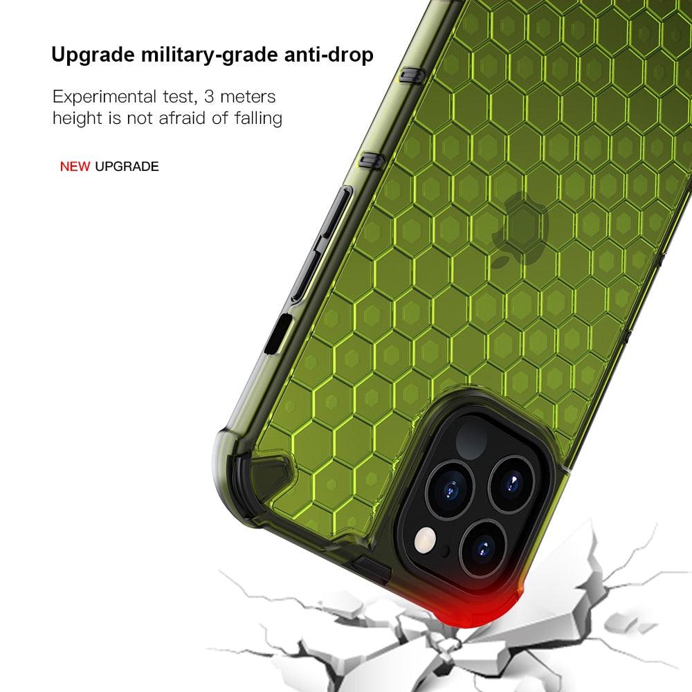 Ultra-Protective Phone Case Shockproof Case for iPhone 12 Mini 12 Pro 11 Pro Max 6s Plus Honeycomb Phone Cover for iPhone SE 7 8 XR XS Max Shock Absorption Protection Shockproof Soft Material Protective Case Suitable for iPhone Stevvex