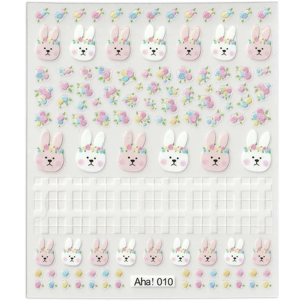 42Model Sticker Nail Decal 3D Adhesive Patch,Smile/Animal/Flower Nail Art Decorations Manicure Sticker Easter Day Design Decal- Lootquake LLC
