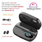 STEVVEX 3500mAh LED Bluetooth Wireless Earphones Headphones Earbuds TWS Touch Control Sport Headset Noise Cancel Earphone Headphone - SJB-DIAMOND ELITES