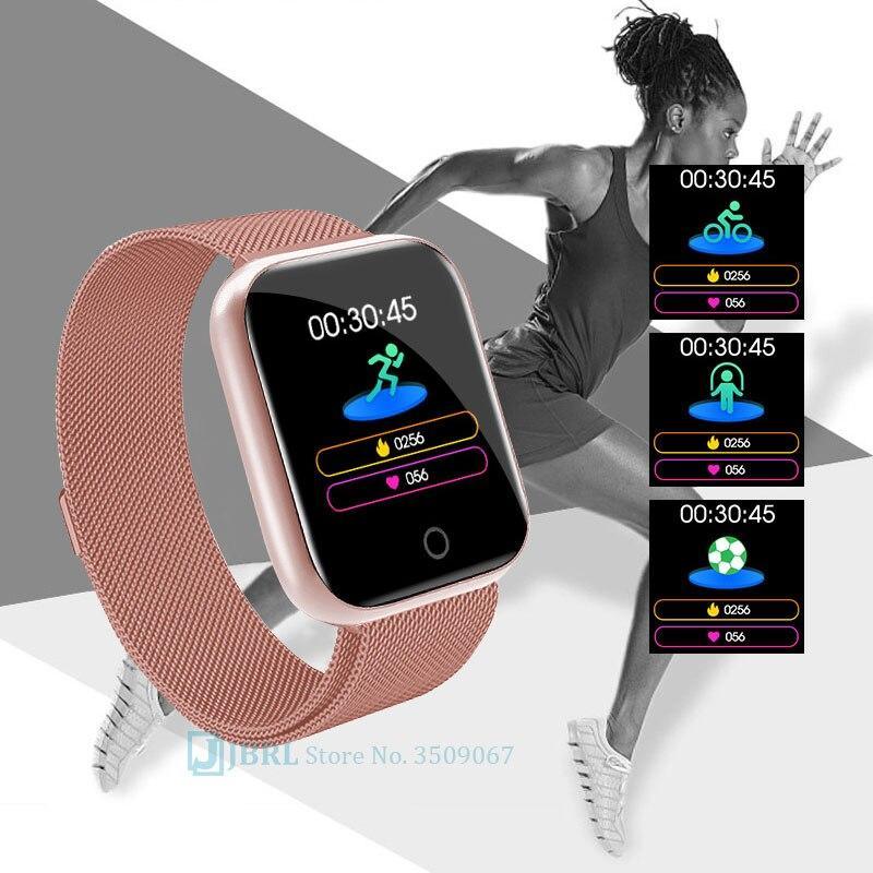 Luxury NEW Fashion Style Stainless Steel Smart Watch For Women and Men Electronics Sport Wrist Watch For Android IOS Square Smartwatch Smart - SJB-DIAMOND ELITES