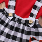 Cute Outfits Autumn Winter Plaid Suspender  Christmas Dress Clothing  Kids Girls Skirts