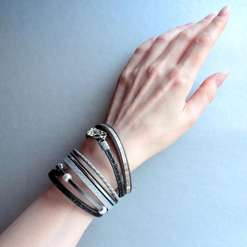 NEW2020 Handmade Luxury Fashion Modern Amazing Charm Pearl Life of tree Leather Bracelets For Women And Man - SJB-DIAMOND ELITES