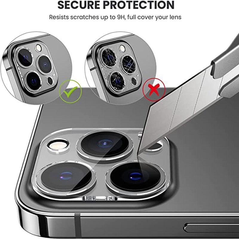 3PCS Camera Lens Protection For iPhone 12 13 14 Pro Max Lens Screen Protector 3D Full Tempered Glass For 11 ProXS MAX Camera Tempered Glass Camera Lens Protector Guard for iPhone Stevvex