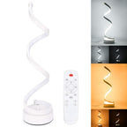 LED Spiral Table Lamp Modern Curved Desk Bedside Lamp Dim able Warm White Light For Living Room And Bedroom - SJB-DIAMOND ELITES