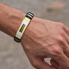Stainless Steel Bracelet Men Wrist Band Black Grooved Rudder Silicone Mesh Link Insert Punk Wristband Stylish Casual Bangle Cool Gift - SJB-DIAMOND ELITES