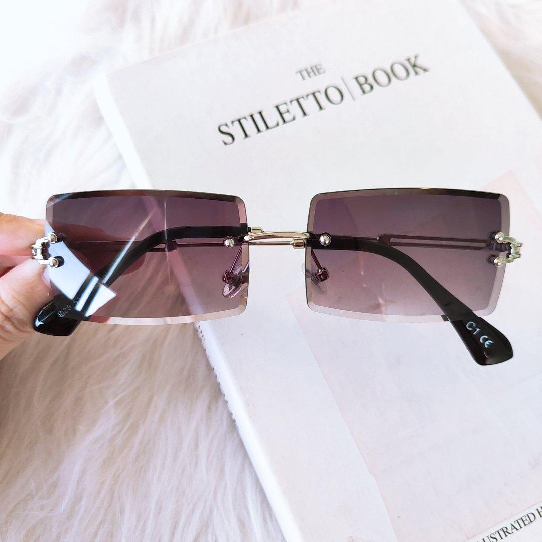 Fashion Rimless  Women Trendy Small Rectangle Sunglasses With High Quality metal frame And UV400 Protection - SJB-DIAMOND ELITES