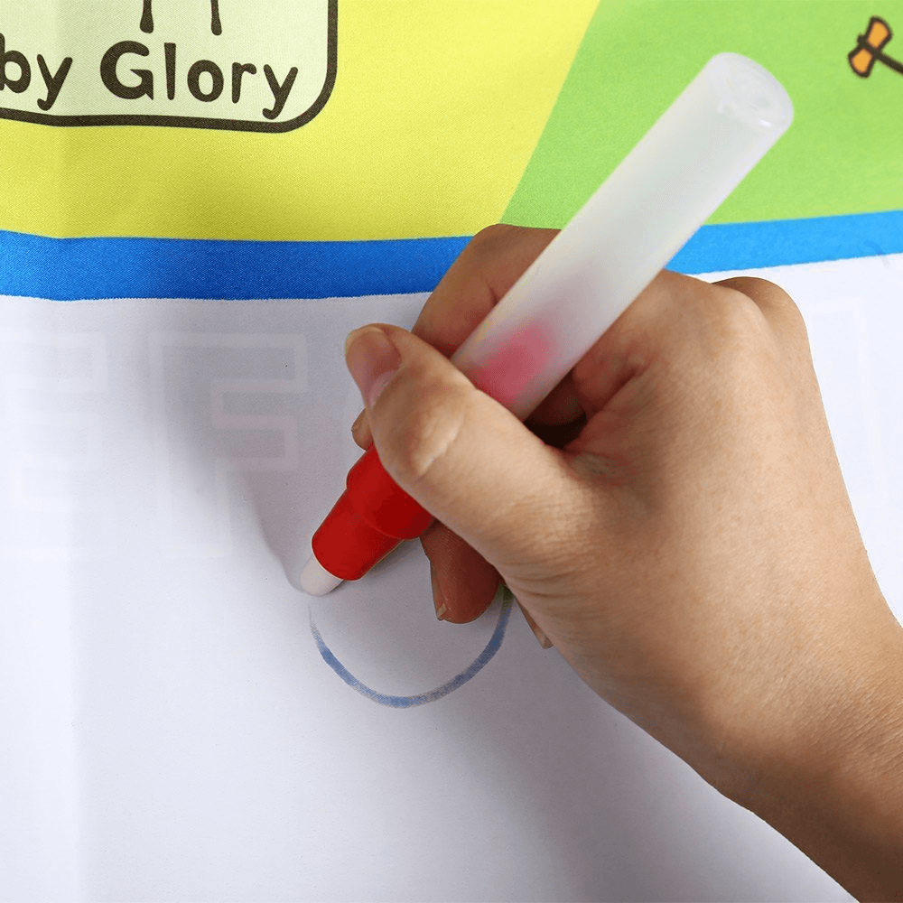 1-6 Years Children Kids Baby Drawing  Educational Water Mat Drawing Painting Toddler Board/ Charpet With Magic Water Pen Gift 45.5 X 29cm (White) - SJB-DIAMOND ELITES