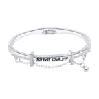 Rose Gold Stainless Steel Bracelets & Bangles Female Heart Forever Love Charm Bracelet For Women - SJB-DIAMOND ELITES