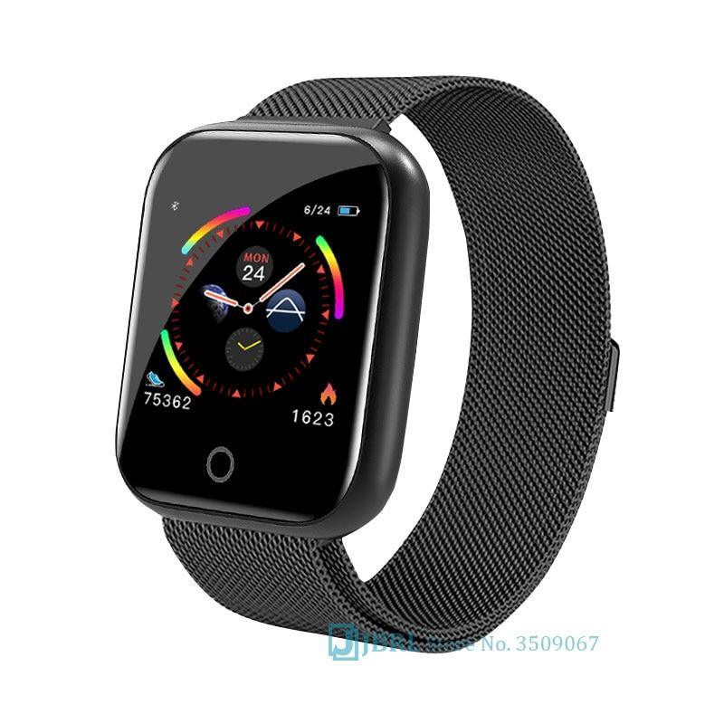 Luxury NEW Fashion Style Stainless Steel Smart Watch For Women and Men Electronics Sport Wrist Watch For Android IOS Square Smartwatch Smart - SJB-DIAMOND ELITES