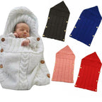 Warm Baby Blanket Knitted Newborn Swaddle Wrap Soft Footmuff Cotton Envelope For Stroller Accessories Blanket Bag