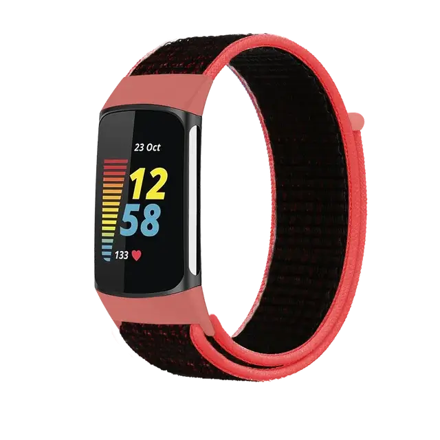 Fitbit Charge 5 6 Nylon Velcro Band - Durable Comfortable Strap - SJB-DIAMOND ELITES