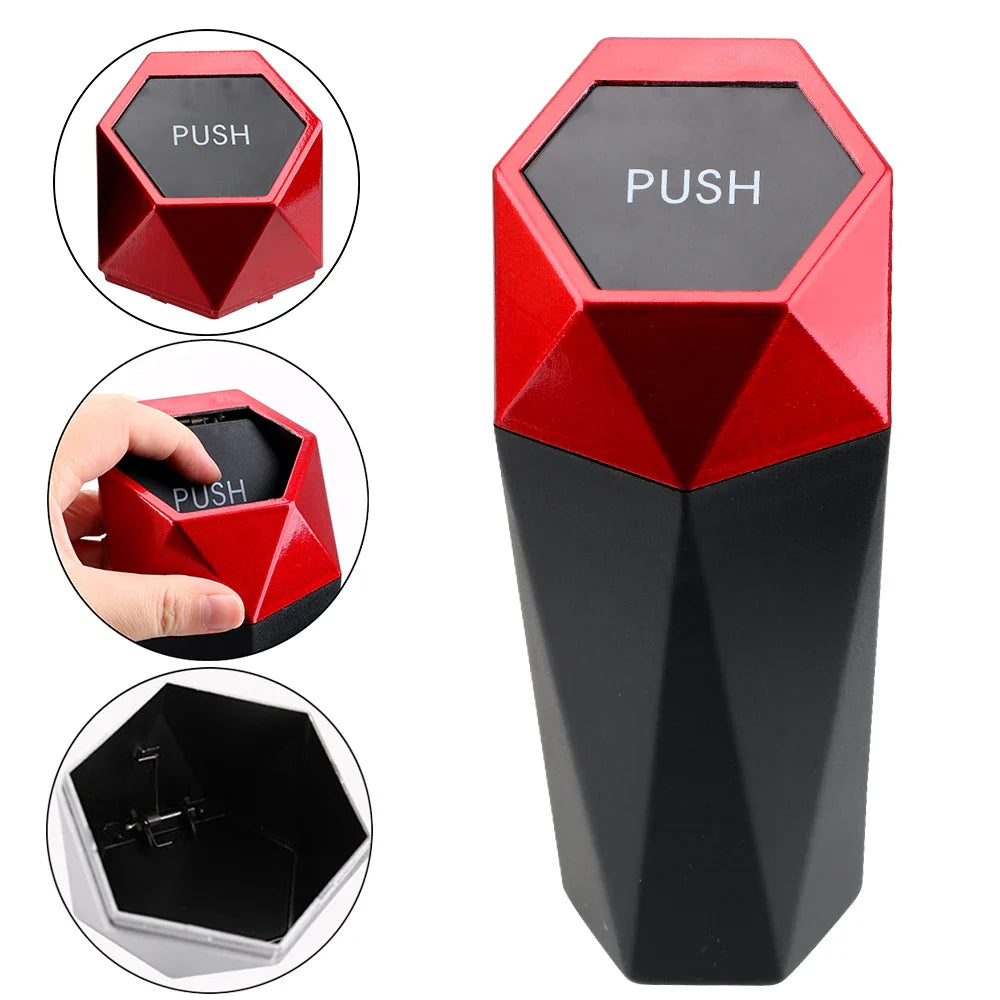 YOSOLO Mini Garbage Bin Trash Bin Car Trash Can for Car Home Bedroom Office Portable Car Dustbin with Lid Interior Accessories Lootquake LLC