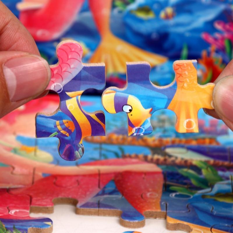 New 60 Pieces Wooden Toys Puzzle Kids Toy Cartoon Animal Wood Toys Puzzles For Child Early Educational Learning Toys for Children - SJB-DIAMOND ELITES