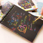 Magic Book Colorful Dazzle Scratch Note Sketchbook Paper Graffiti Coils Drawing Book Children Education Book - SJB-DIAMOND ELITES