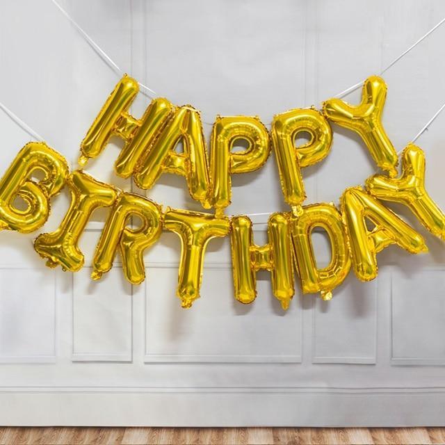 13pcs Luxury Happy Birthday Decoration Balloons Rose Gold Letter Foil Ballons Birthday Party Decorations Globos Balony Anniversaire For Birthdays and Celebrations - SJB-DIAMOND ELITES