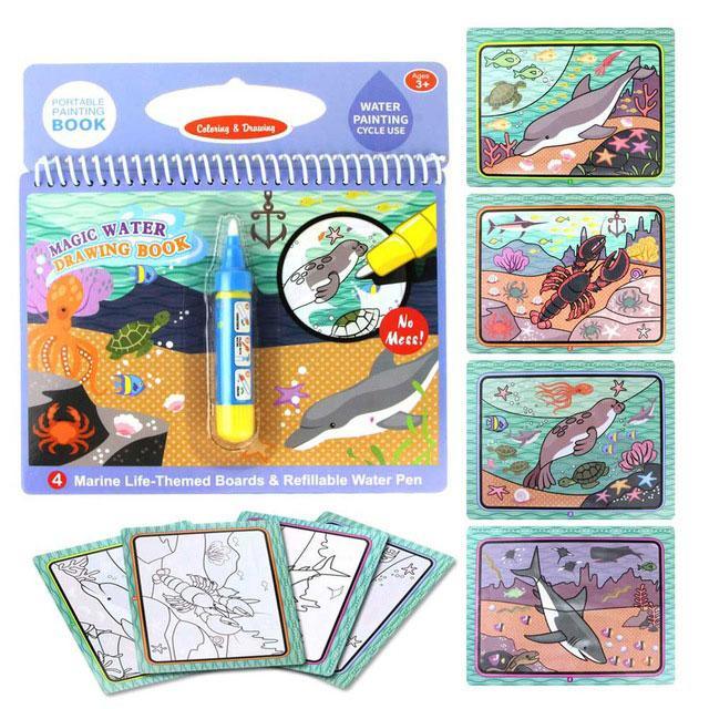 Reusable Magic Water Drawing Book With Pen Coloring Painting Book Drawing Board Juguetes Education Learning Toys for Children - SJB-DIAMOND ELITES