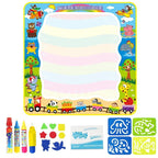 Coolplay 100x100cm Magic Water Drawing Mat Doodle Mat & 4 Drawing Pens & 1 Stamps Set Painting Board Educational Toys for Kids - SJB-DIAMOND ELITES