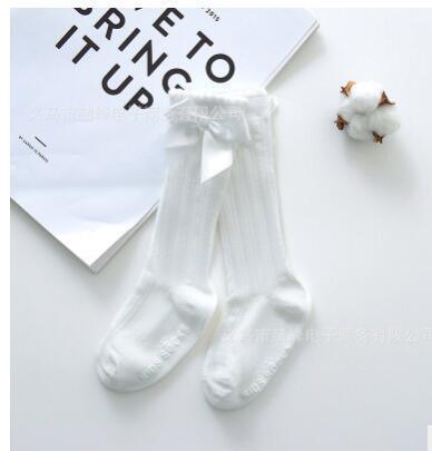 Non-slip Cotton Princess Knee High Long Skin-friendly Socks With Bow Mesh Newborn For Baby Girls Stevvex
