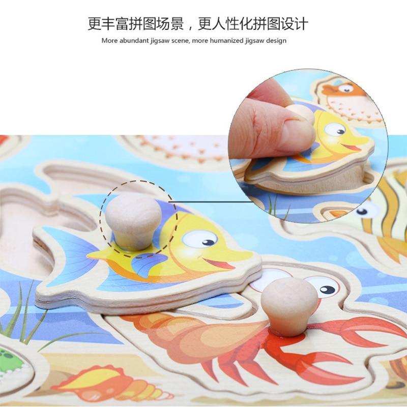 New Hand Grab Board Wooden Puzzle Toys for Children Cartoon Animal Fruit  Kids Baby Early Educational Learning Toy - SJB-DIAMOND ELITES