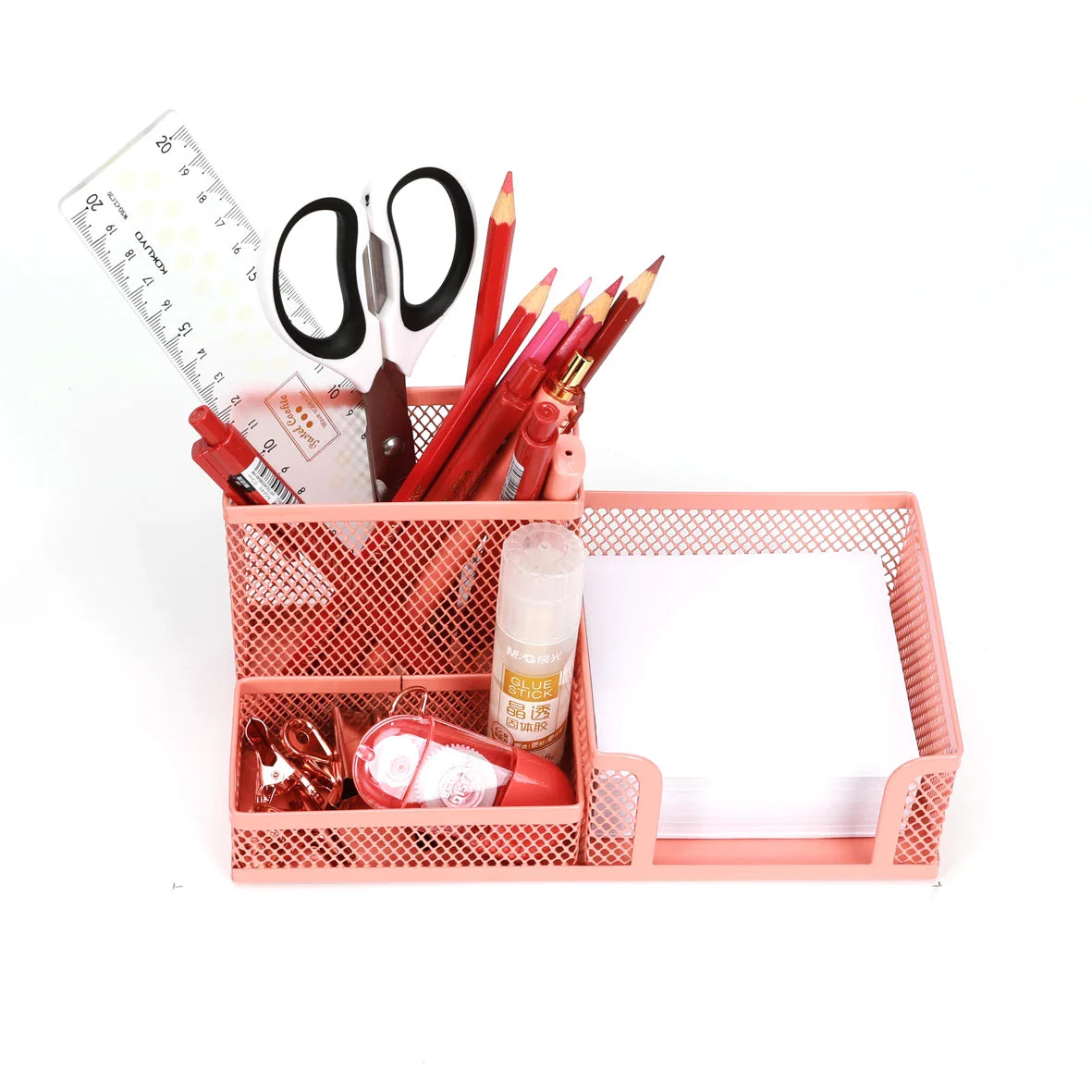 Mesh Desk Organizer Metal Office Storage Box with Compartment Stationery Holder Office Supplies Lootquake LLC