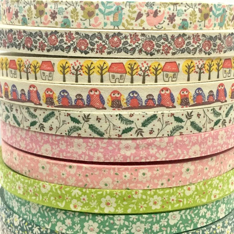 5Y 1.5cm/2.5cm Flowers Printed Cotton Floral Ribbon For Handmade DIY Craft Scrapbook Gift Packing Easter Wedding Christmas Deco Lootquake LLC