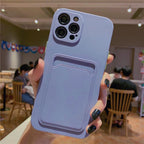 Luxury Silicone Phone Case for iphone 13 Pro Max 12 11 X XS XR Card Holder Wallet Soft Cover Cute Back Storage Stylish Silicone Case Smartphone Case Stevvex