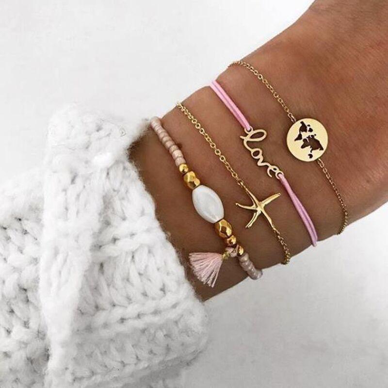 Boho Rose Map Bracelets & Bangles for Women Bohemian Round  Charm Bracelet Set Fashion Multilayer Accessories Luxury Jewelry - SJB-DIAMOND ELITES