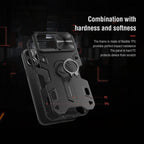Slide Camera Lens Cover And Kickstand Ring Holder Heavy Duty Case iPhone 13 Pro Max Case iPhone 13 Mini Case With Ring Stand Camera Protection Slide Cover Stevvex