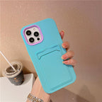 Modern Card Candy Color Phone Case For iPhone 12 11 13 Pro Max 12 13 Pro 11 Shockproof Bumper Soft Back Cover Colorful Silicone Phone Cover Stevvex