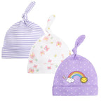 Printed Baby Hats & Caps For Newborn Baby Accessories In Elegant Modern Design Set Of 3PCS For Baby Kids